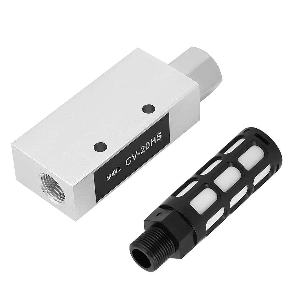 CV-20HS Vacuum Generator Pneumatic Exhaust Air Ejector With Silencer Aluminum Alloy Build for Sturdy Duty
