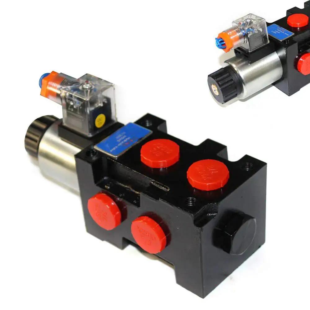 Hydraulic Solenoid Selector Diverter Valve For Switching Oil Circuits Between Different Flow Rates And Pressures, 13 GPM 50 LPM Max Flow