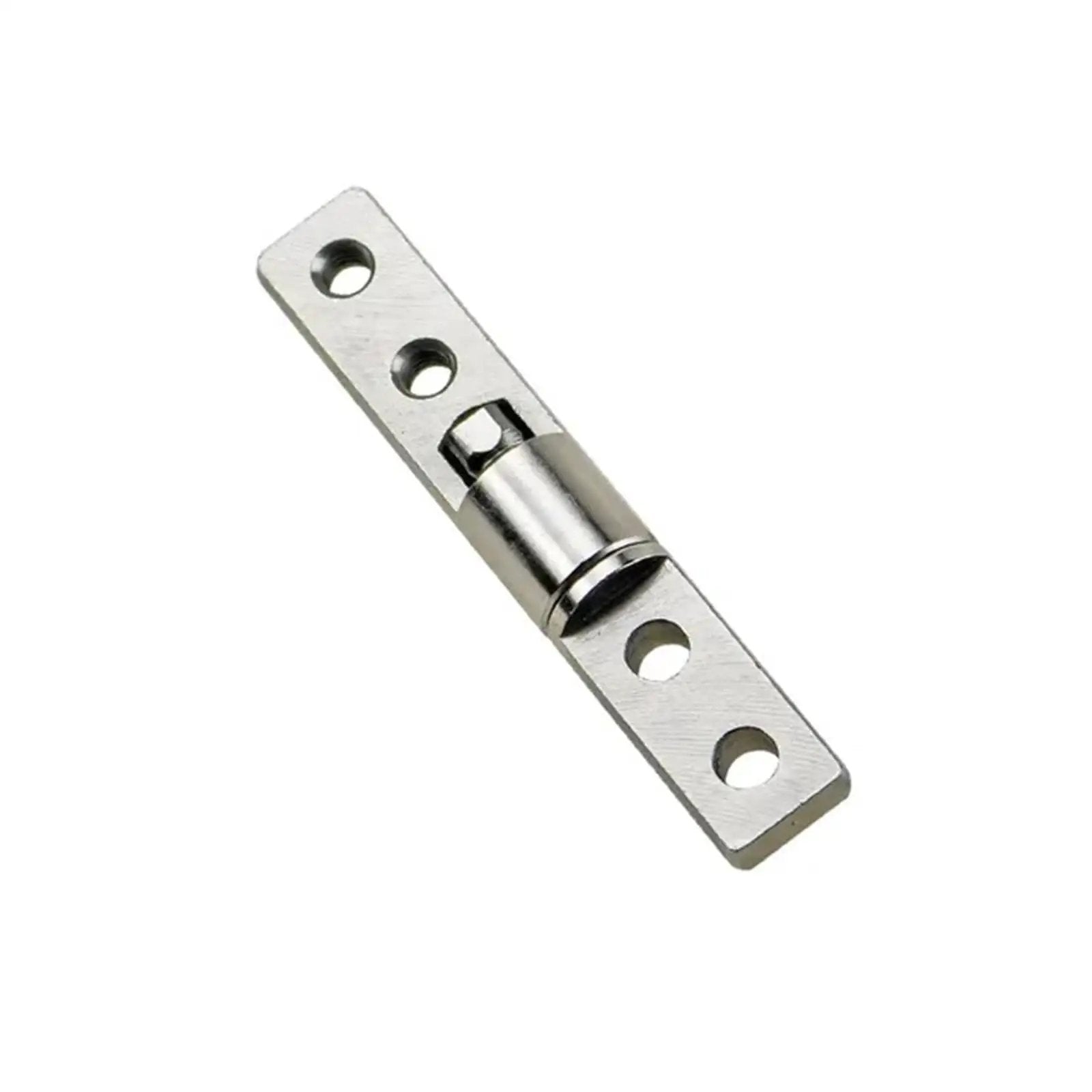 Constant Torque Position Control Hinge 10x57mm Concealed Damping Rotary Shaft Gate Hinge, silver finish, front view.