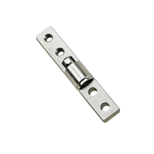Constant Torque Position Control Hinge 10x57mm Concealed Damping Rotary Shaft Gate Hinge, silver finish, front view.