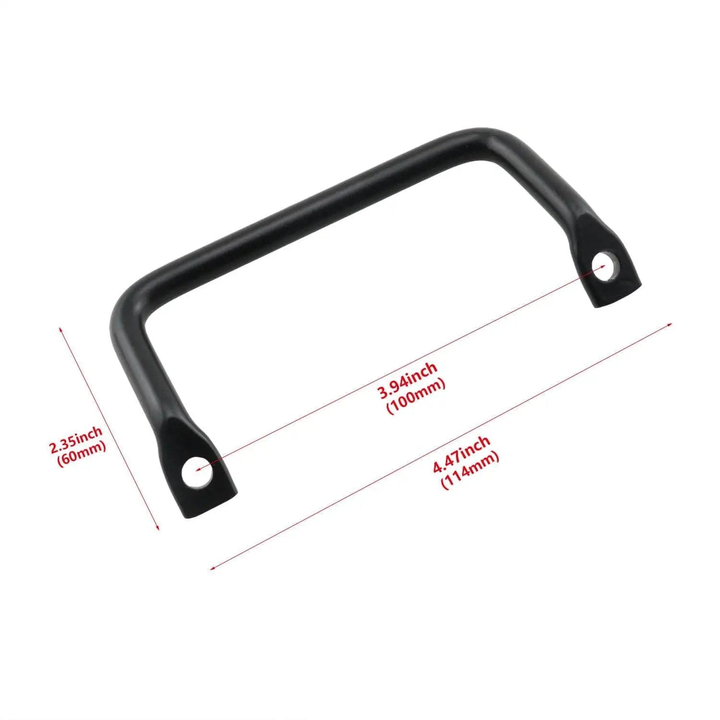 Industrial Round Bar Carry Handle Set, 2 Pieces, 100mm, Carbon Steel With Black Coating, Flat Head Tilt Puller
