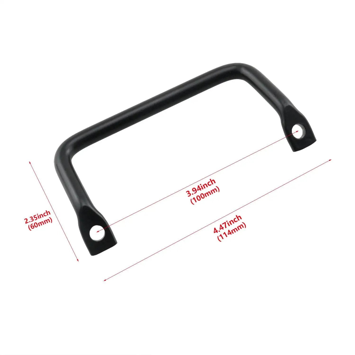 Industrial Round Bar Carry Handle Set, 2 Pieces, 100mm, Carbon Steel With Black Coating, Flat Head Tilt Puller