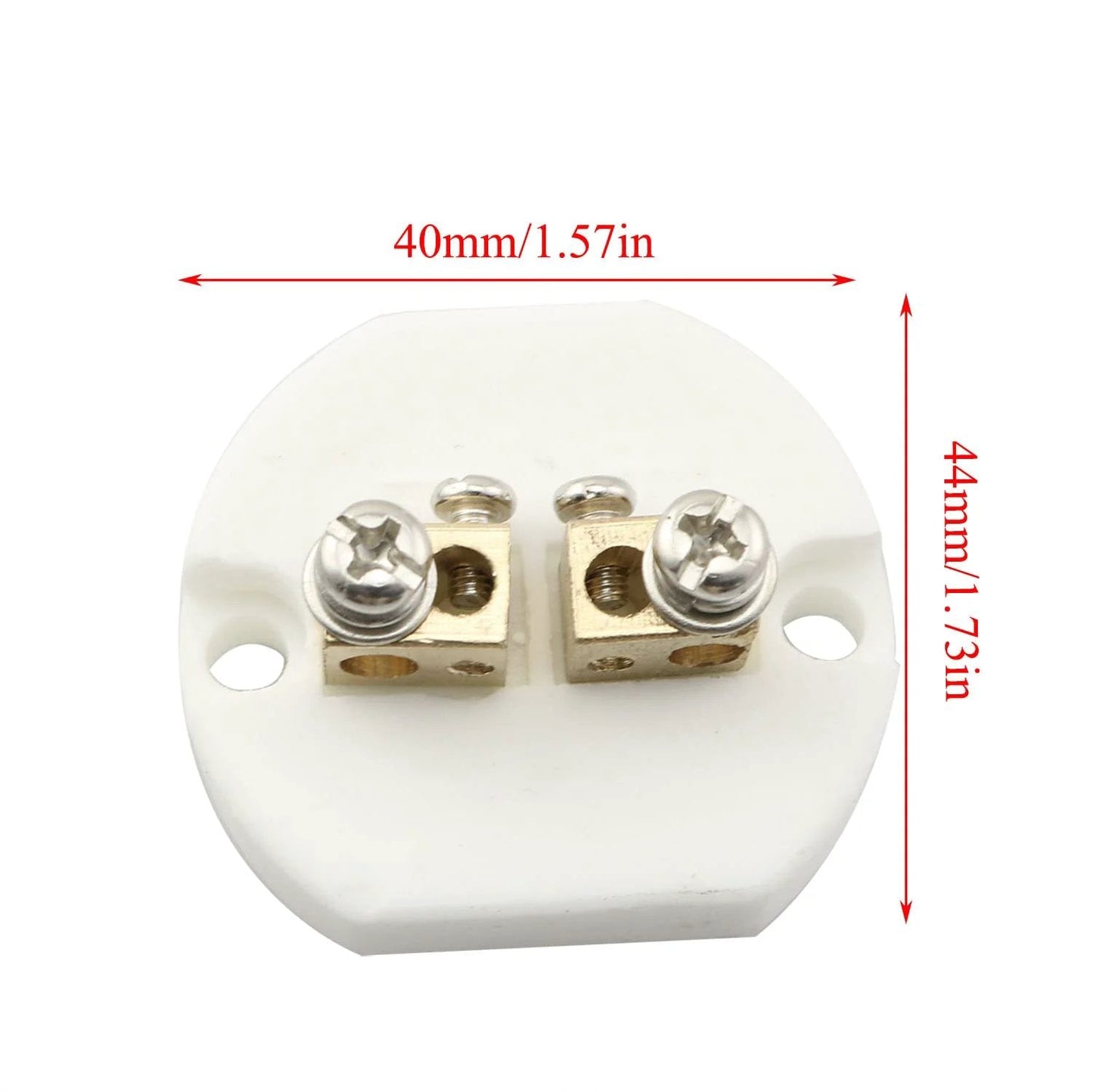 High Temperature Ceramic Terminal Block For K-Type Thermocouples, Unglazed Porcelain Connector with dual screw terminals