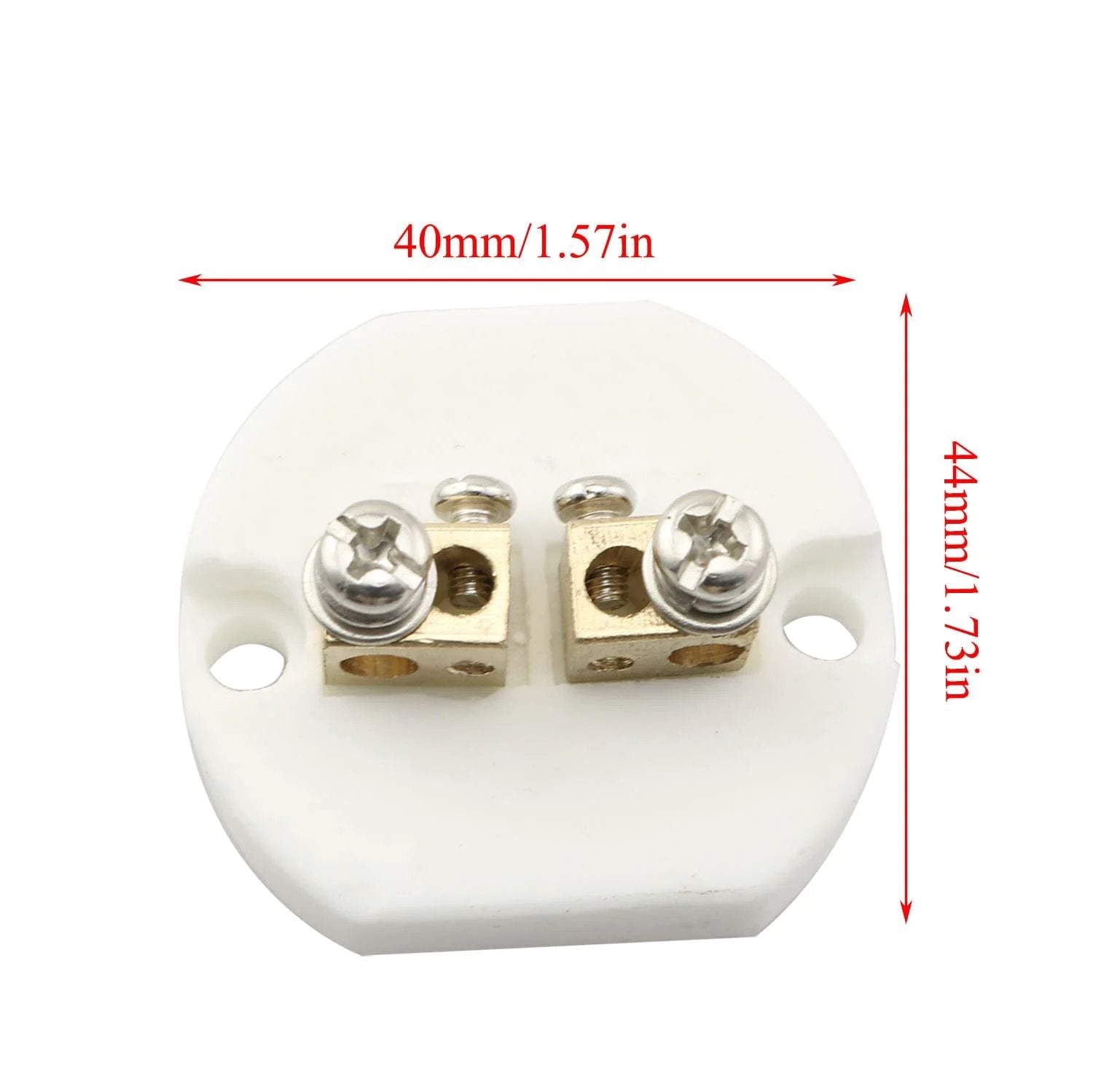 High Temperature Ceramic Terminal Block For K-Type Thermocouples, Unglazed Porcelain Connector with dual screw terminals