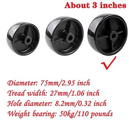 3 Inch Universal Patio Heater Wheels And Storage Rack Caster Wheels Set Of 2 showing diameter and load details