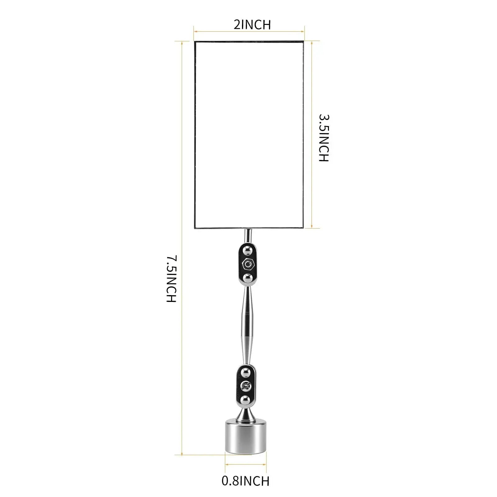 Magnetic Base Inspection Mirror With 3.5x2 Inch Head, Swivel Ball Joint, Hands Free Angles For Tight Spots In Equipment