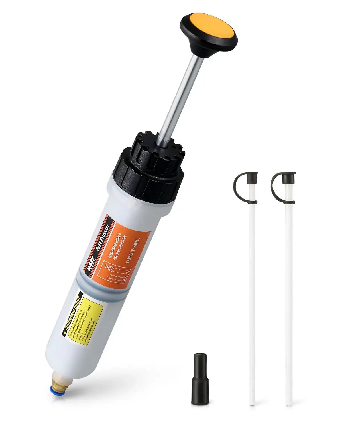 200mL Manual Fluid Extractor And Filler Syringe Style Pump For Automotive Fluids with hoses and nozzle attachments.