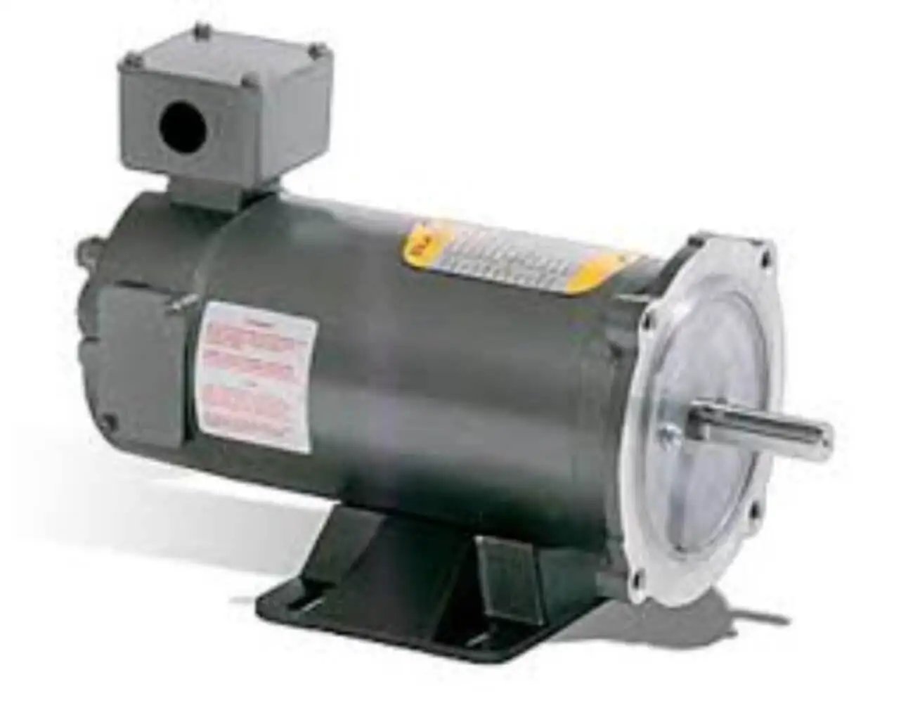 Single 56C frame TENV general purpose DC motor, 1/3 HP, 1750 RPM, 90 VDC, C-face removable base, F1 mount, tach adaptable
