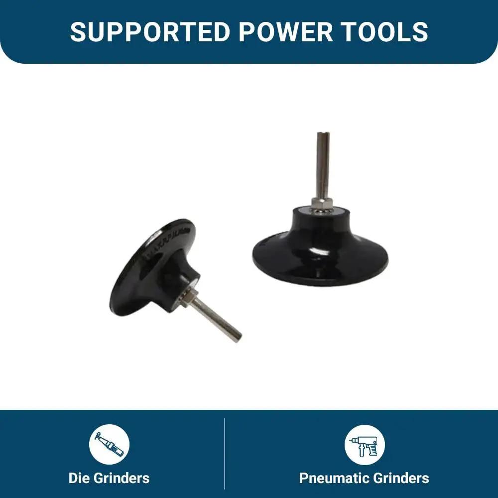 Quick Change 3 Inch Sanding Disc Pad Holder With Twist Lock Mandrel for Die Grinder and Drill One Quarter Inch Shank displayed