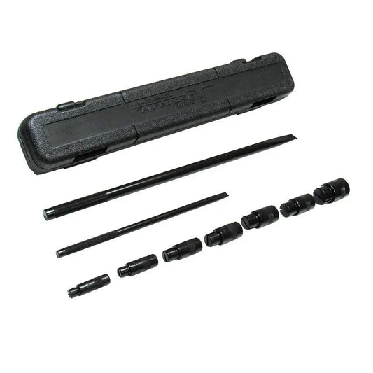 Universal Motorcycle Wheel Bearing Remover Puller Separator Extractor Tool with 25mm 20mm 19mm 17mm 15mm 12mm 10mm heads shown in case