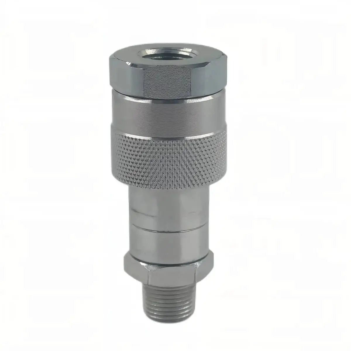 Heavy Duty One Quarter Inch NPT Hydraulic Quick Connect Set For Ten Thousand PSI High Pressure And High Flow With Two Couplers One Quarter Inch And Three Eighths Inch Plus Two Dust Caps Replaces Enerpac A 630