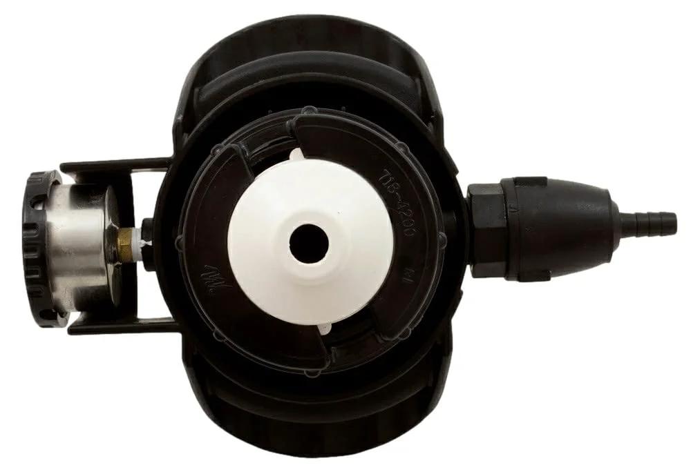 Top view of Pressure Relief Valve Assembly With Gauge For Waterway 550-6730 Crystal Water Black Swimming Pool Filter Replacement For 550-4230 Durable ABS Easy Install Spa And Pool Equipment Part.