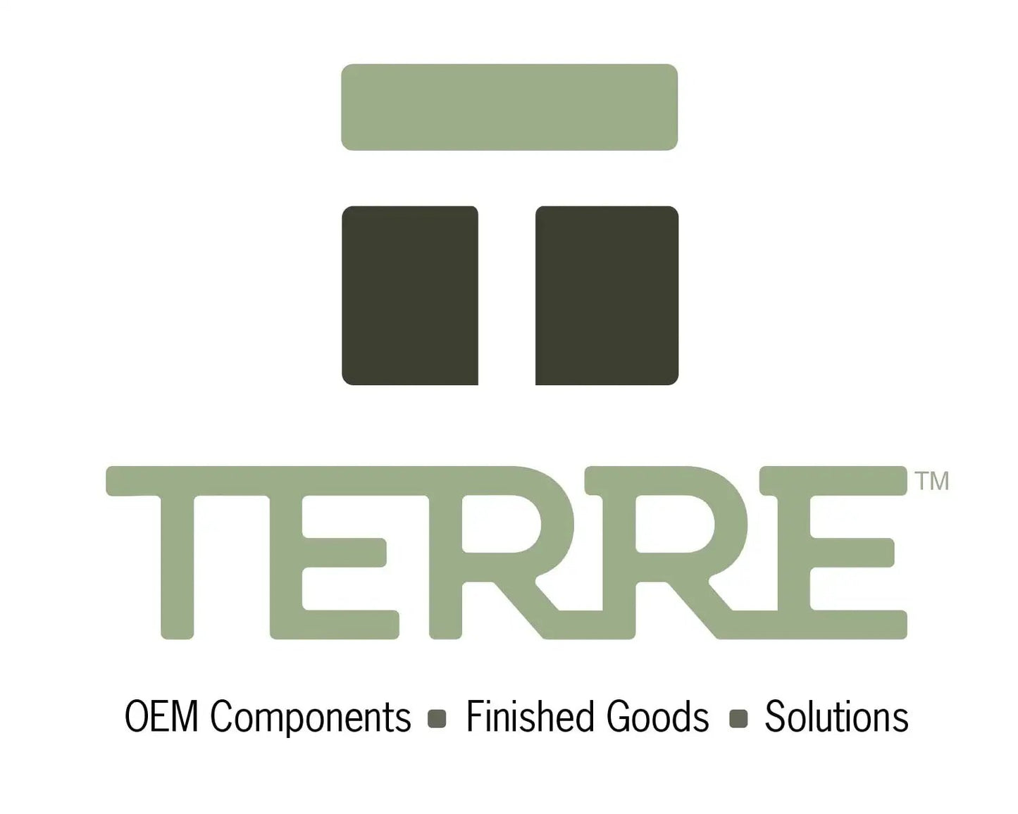 Terre logo with green blocks and text "OEM Components, Finished Goods, Solutions".