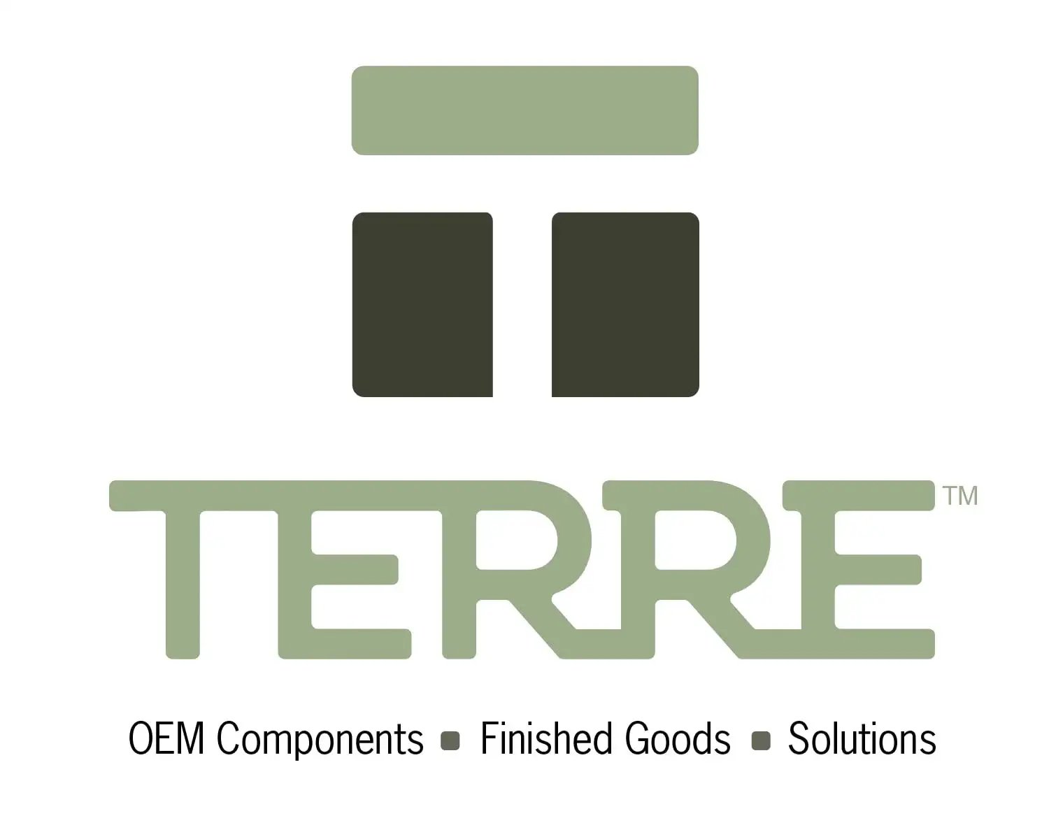Terre logo with green blocks and text "OEM Components, Finished Goods, Solutions".