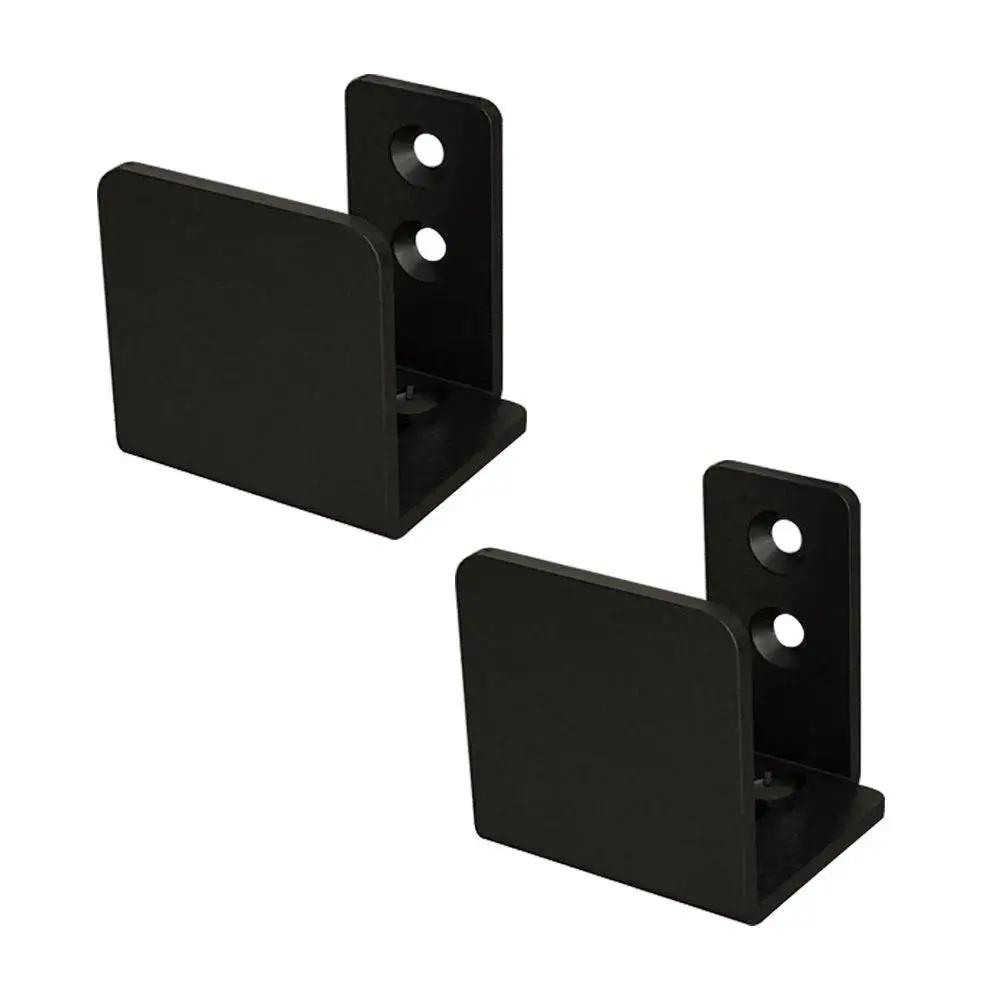 Matte Black Floor Guide For Wall Mount Sliding Barn Door Hardware Set Of 2, Fits Non Grooved Doors From 1.375 To 1.75 Inches Thick