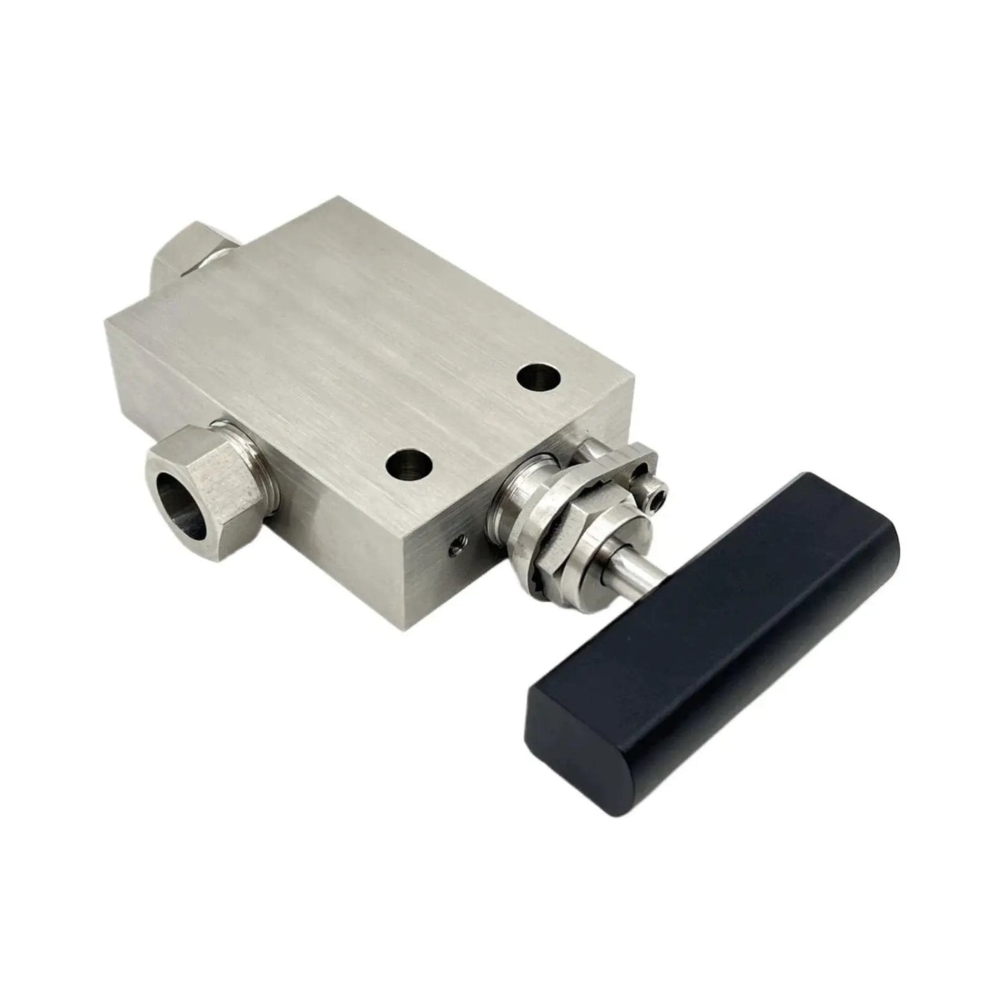 Ultra High Pressure Stainless Steel Needle Valve One Eighth Inch E NVM05 316 Grade for precision flow control close-up view
