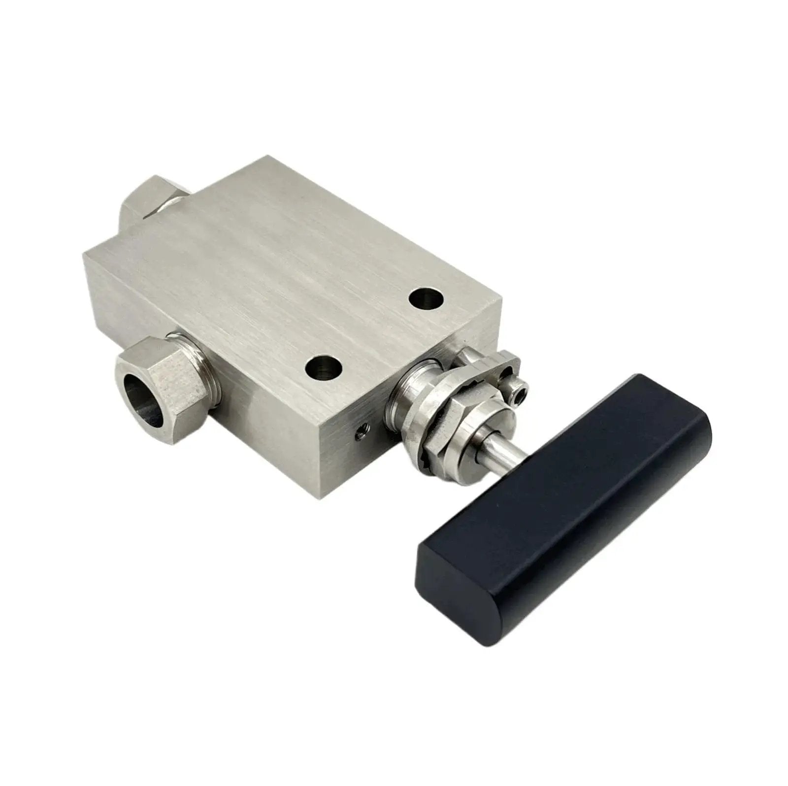 Ultra High Pressure Stainless Steel Needle Valve One Eighth Inch E NVM05 316 Grade for precision flow control close-up view