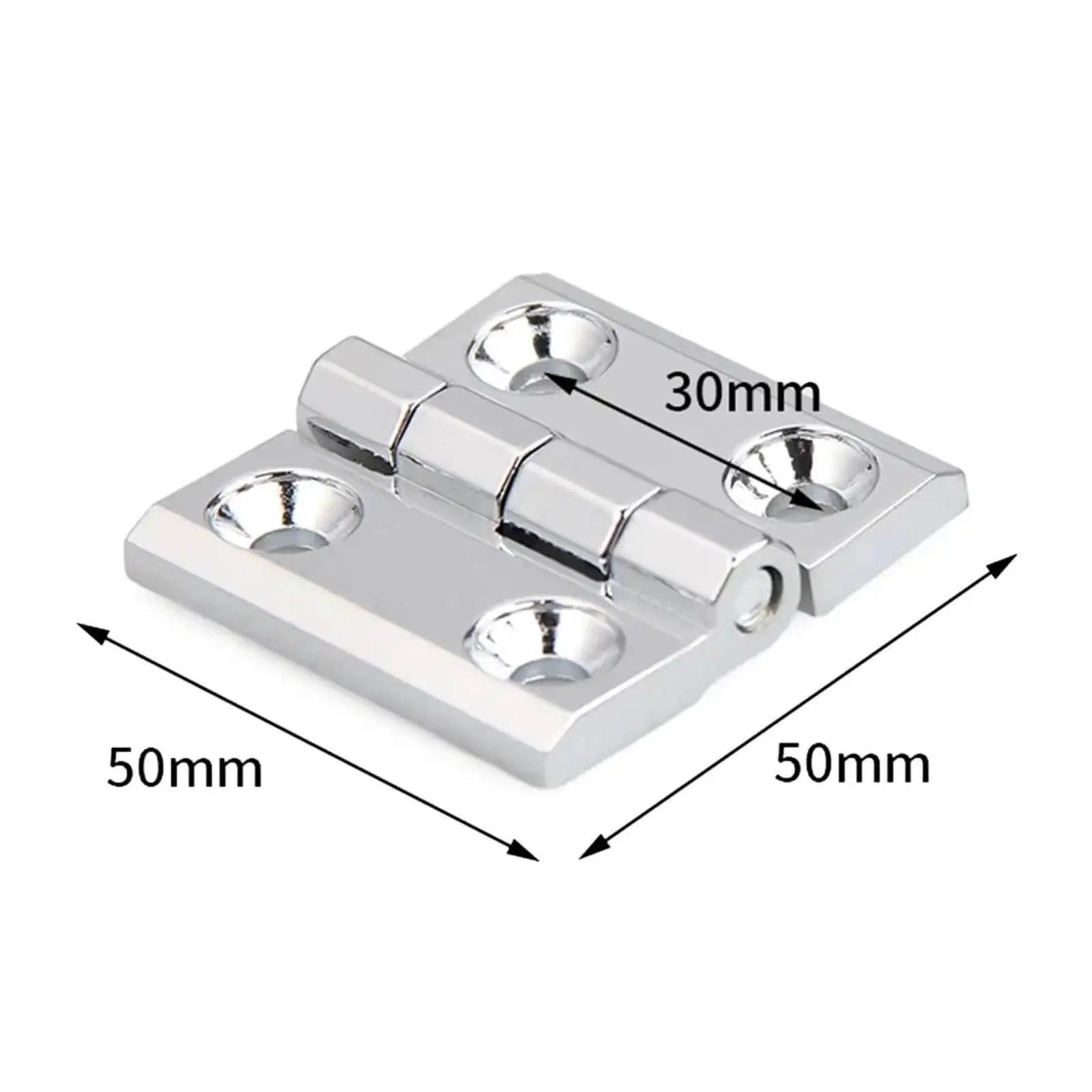 Adjustable Butt Door Hinge For Cabinets And Furniture Self Closing And Quiet Operation Heavy Duty Stainless Steel Precision Cast 40 50 60mm Options Four Hole Mount 50x50mm Silver Finish