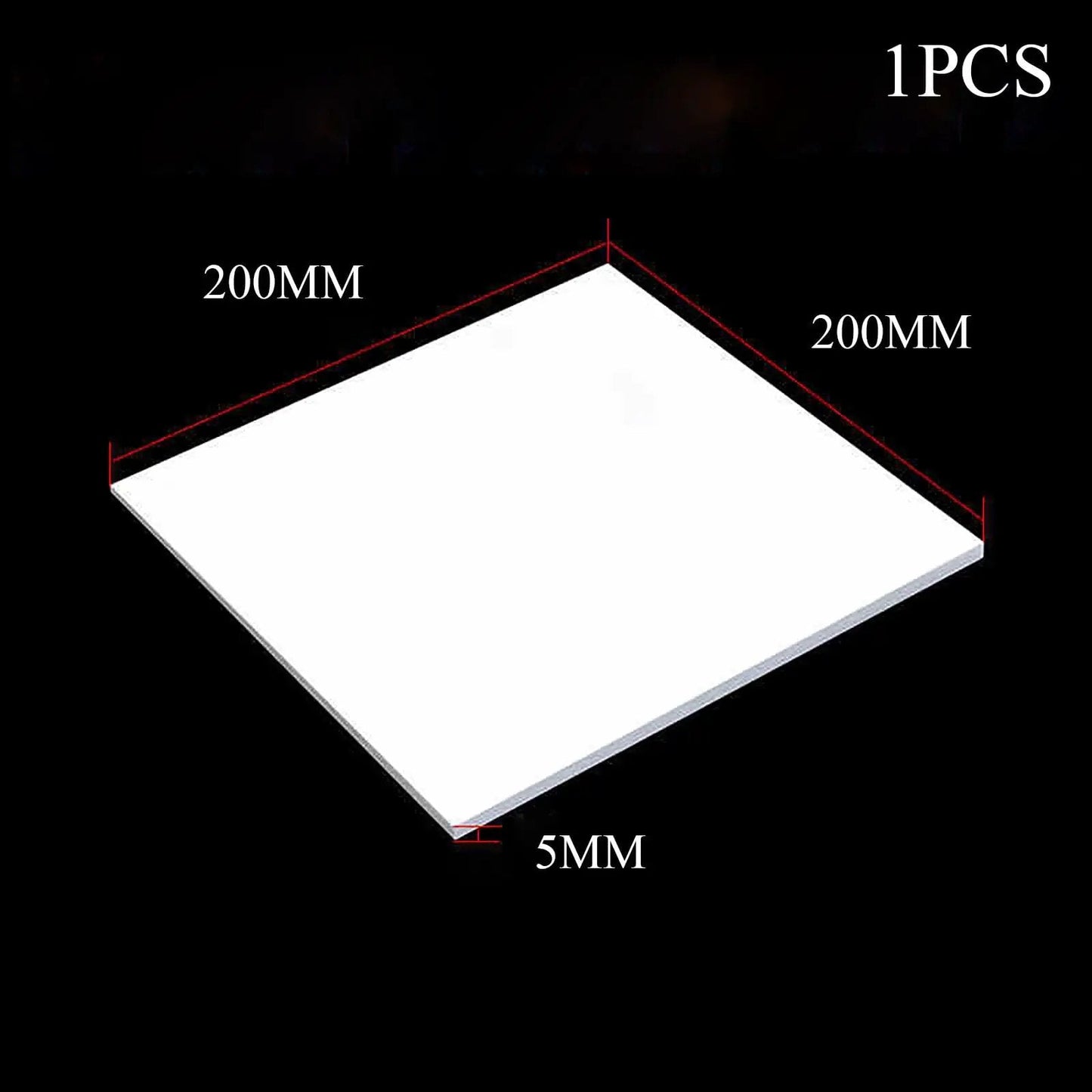 White PTFE Plastic Sheet 200mm by 200mm 5mm Thick Nonstick High Performance Board for Industrial and DIY Projects top view