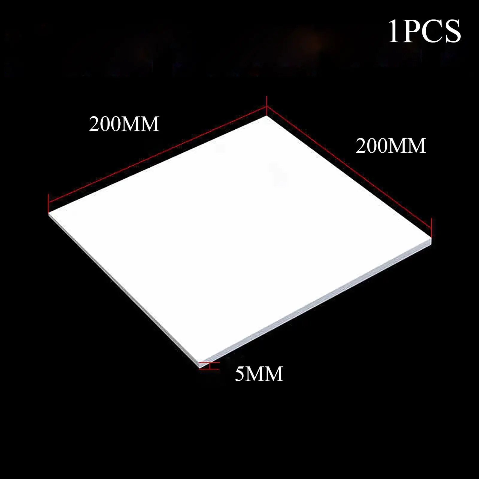 White PTFE Plastic Sheet 200mm by 200mm 5mm Thick Nonstick High Performance Board for Industrial and DIY Projects top view