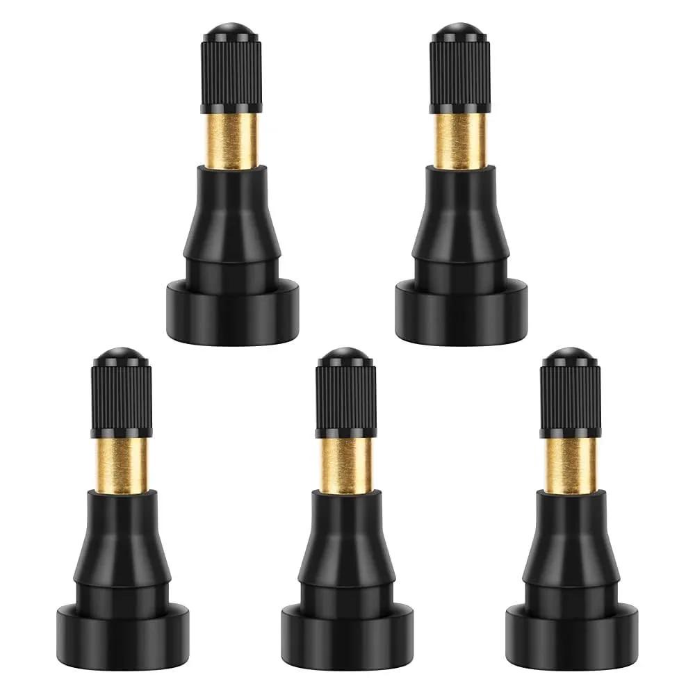 TR600 High Pressure Tire Valve Stems Five Pack Heavy Duty Rubber Snap In For Zero Point Four Five Three Inch Rim Hole Fit For Trucks Trailers And Cars
