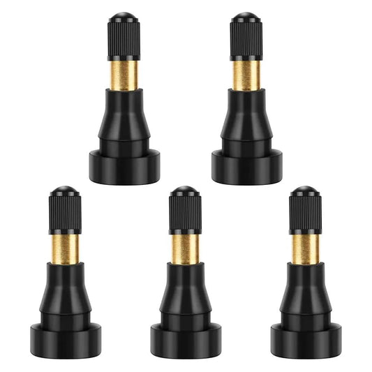 TR600 High Pressure Tire Valve Stems Five Pack Heavy Duty Rubber Snap In For Zero Point Four Five Three Inch Rim Hole Fit For Trucks Trailers And Cars