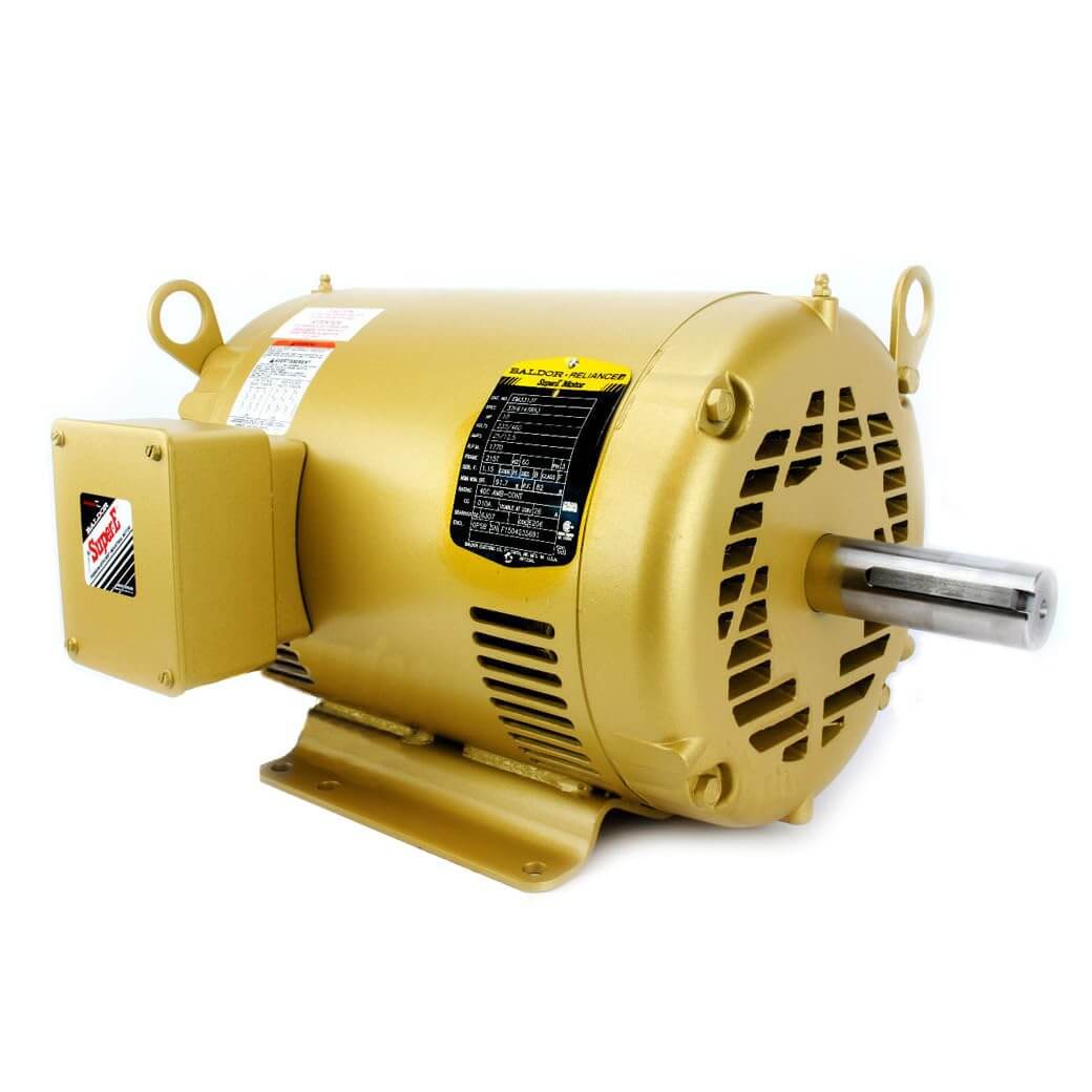 3-Phase General Purpose AC Motor, 215T Frame, OPSB Enclosure, 10 HP Output, 1770 RPM, 60Hz, 230/460V, Single Unit, Inverter-Rated, Sealed Ball Bearings, Heavy-Duty