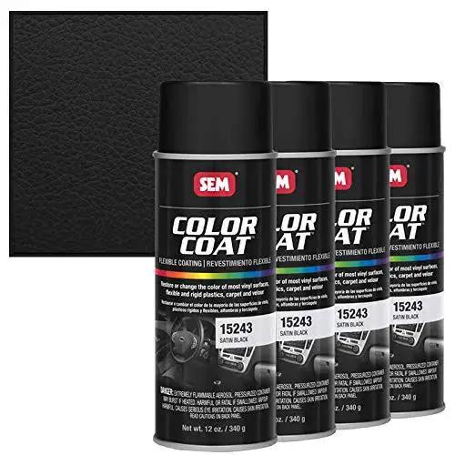 Satin Black Color Coat 12 Oz Spray Paint Can Set Of 4 For Automotive Refinishing with texture sample