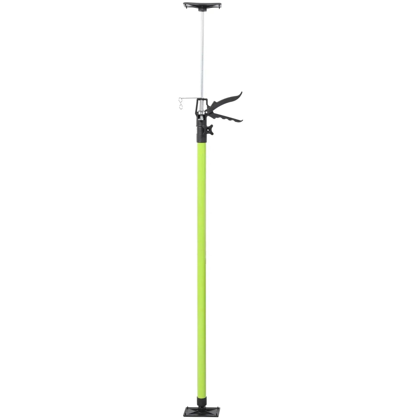 Heavy Duty Adjustable Support Poles 45 To 114 With Non Slip Pads For Cabinets, front view with green steel construction