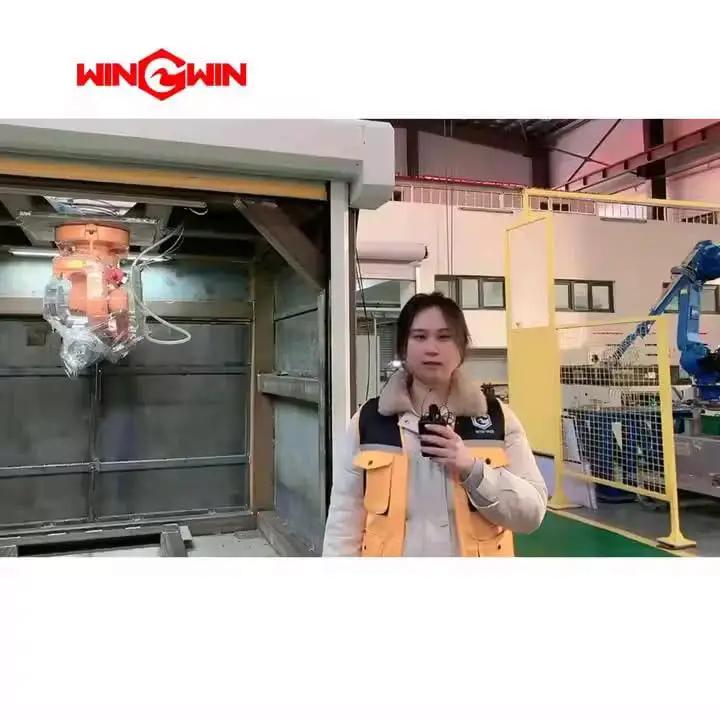 Person standing next to Beefed-Up Hydraulic Tension Winch 60K High Performance Water Jet Cutting Machine Spare Part