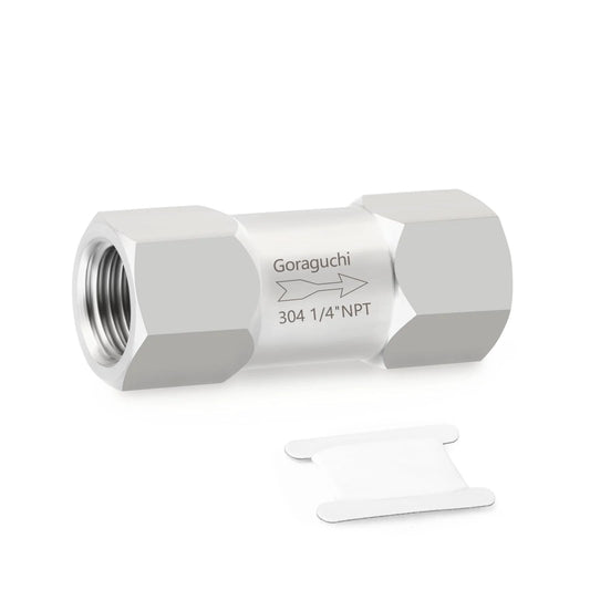 Heavy Duty 304 Stainless Steel One Quarter Inch NPT Female Check Valve Backflow Prevention For Fuel Gas Liquid Oil Applications