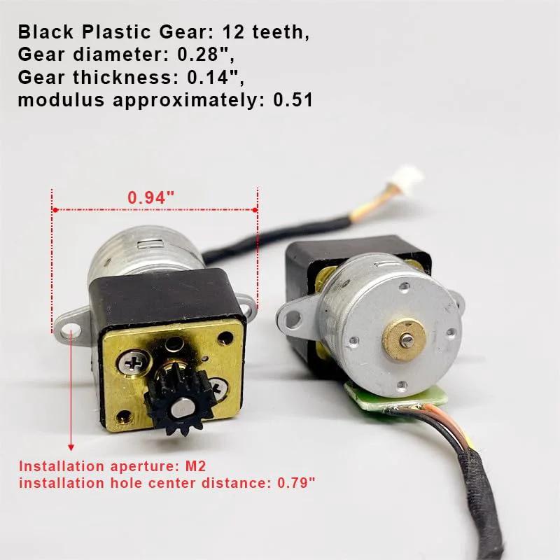 DC 5V 2 Phase 4 Wire Micro Stepper Motor 15mm With Full Metal Gearbox 1 To 35 Reduction For DIY Robots, close-up view.