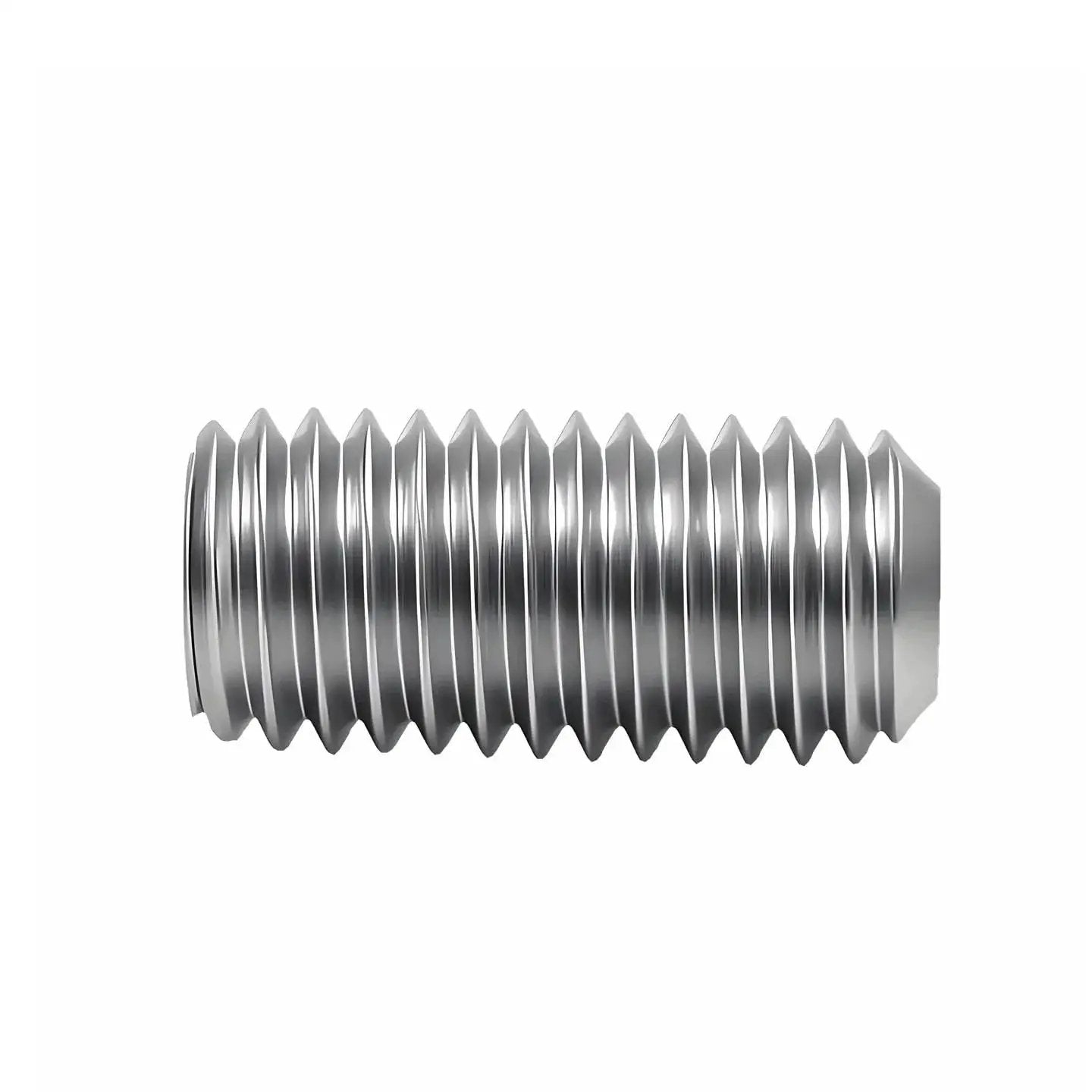 Fine Thread Stainless Steel Hex Socket Screws Flat Point Grub Screws M6 To M16 close-up view