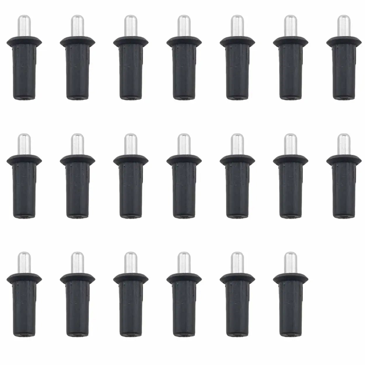 20 Piece Furniture Cabinet Door Connectors and Bulkhead Pins Set for Shutter Repair with Retractable Spring Center Pivot Pins Black