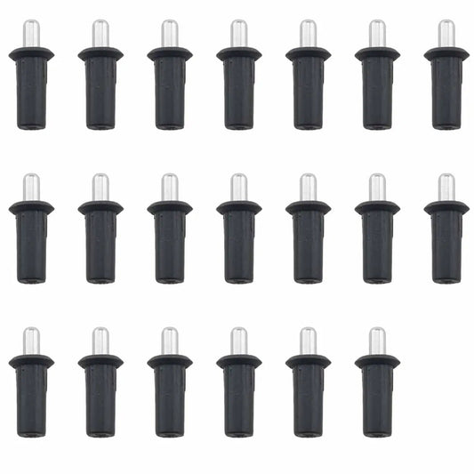20 Piece Furniture Cabinet Door Connectors and Bulkhead Pins Set for Shutter Repair with Retractable Spring Center Pivot Pins Black