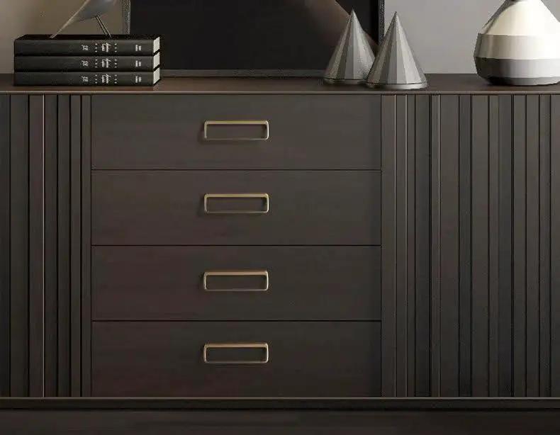 Cabinet with Champagne Bronze Cabinet Pulls With Center Hole 5 Inch Length Modern Zinc Finger Handles For Drawers