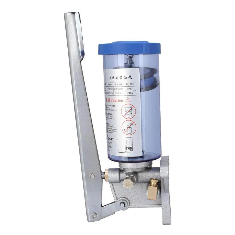 Manual Grease Pump LSG05 Hand Operated Lubricator, 6mm Outlet, 500cc Capacity, Aluminum Alloy Construction for CNC Machine Tools