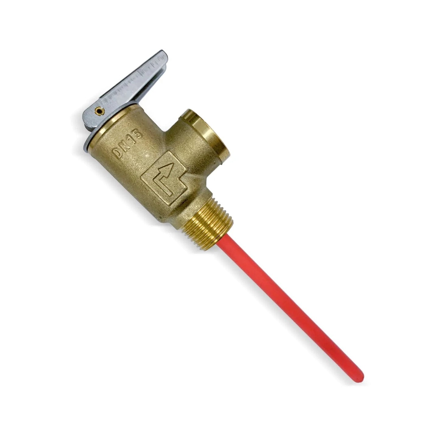 Beefed Up Heavy Duty One Half Inch NPT Temperature And Pressure Relief Valve For RV Water Heaters, 210 Degrees Fahrenheit, 150 PSI, Brass Safety Valve With Extended Probe For Atwood Dometic Hot Water Tanks