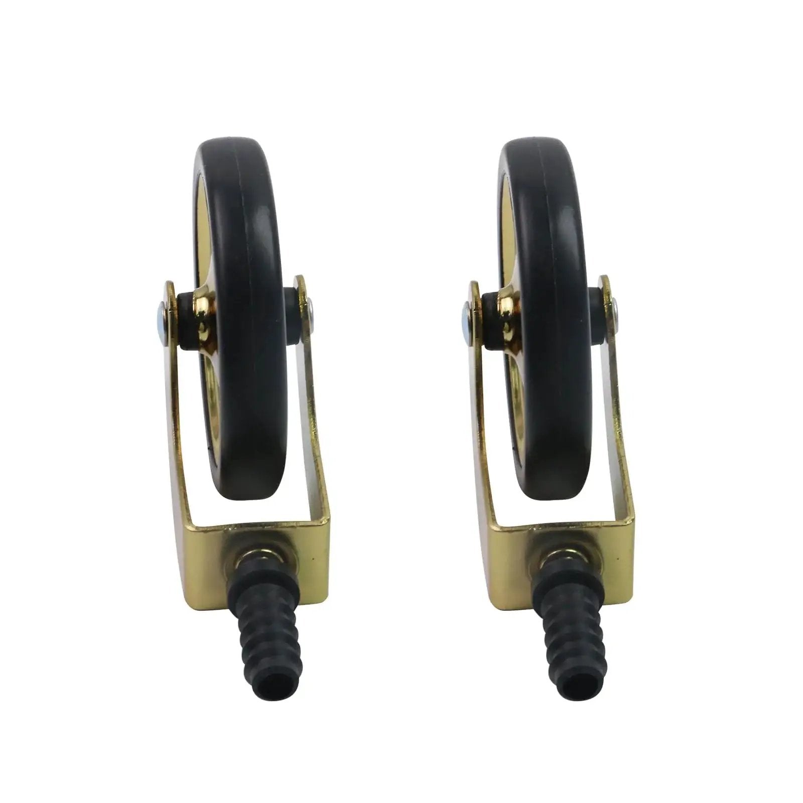 Front view of Antique Castors No Noise Swivel Wheels Floor Protectors For Furniture Legs With Sockets 3 Inch Gold Caster Wheels Set Of 4