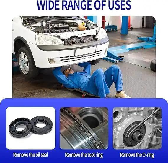 Mechanic using 4 Piece Precision Pick And Hook Set Heavy Duty Tools With Non Slip Handles For Automotive O Ring Seal And Gasket Removal