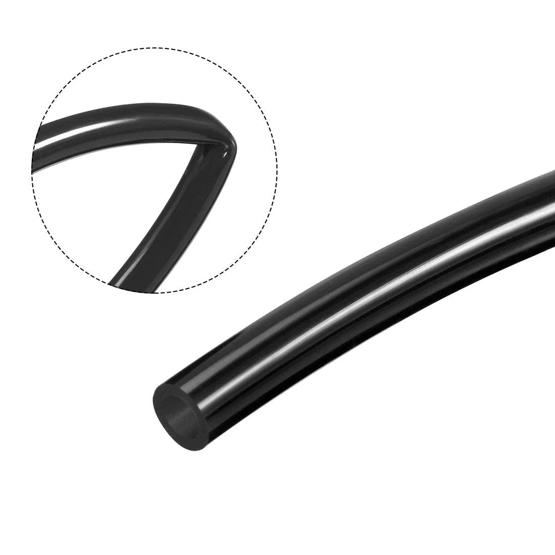 Durable 8mm OD By 5mm ID PU Pneumatic Air Tubing Hose, 2m Length, flexible polyurethane, black