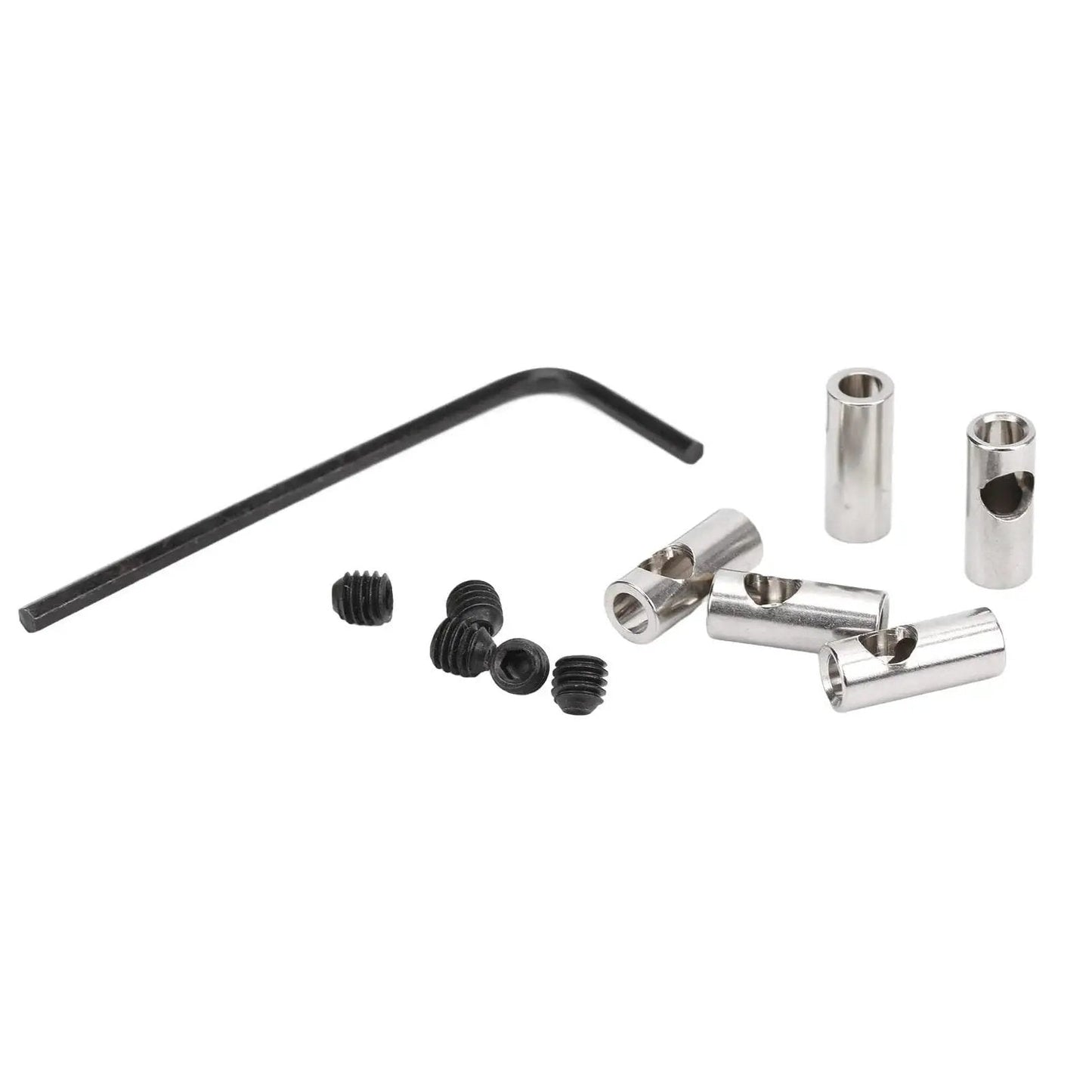 RC Pinion Gear Adapter 3.175mm To 5mm Shaft Reducer Sleeve kit, stainless steel, with screws and hex key, boosts brushed and brushless setup