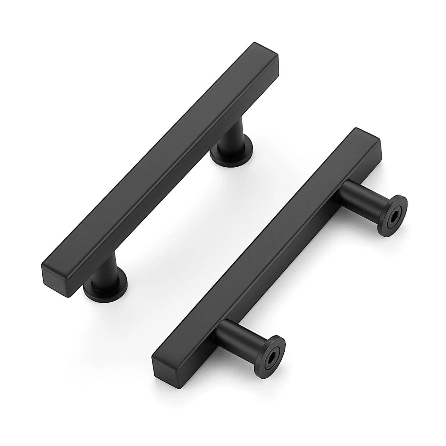 10 Pack Matte Black 3 Inch Hole Center Cabinet Handles Stainless Steel Square Dresser Pulls For Kitchen Drawers Cabinets And Furniture Durable Modern Hardware With Sleek Minimalist Design Easy Grip And Long Lasting Finish