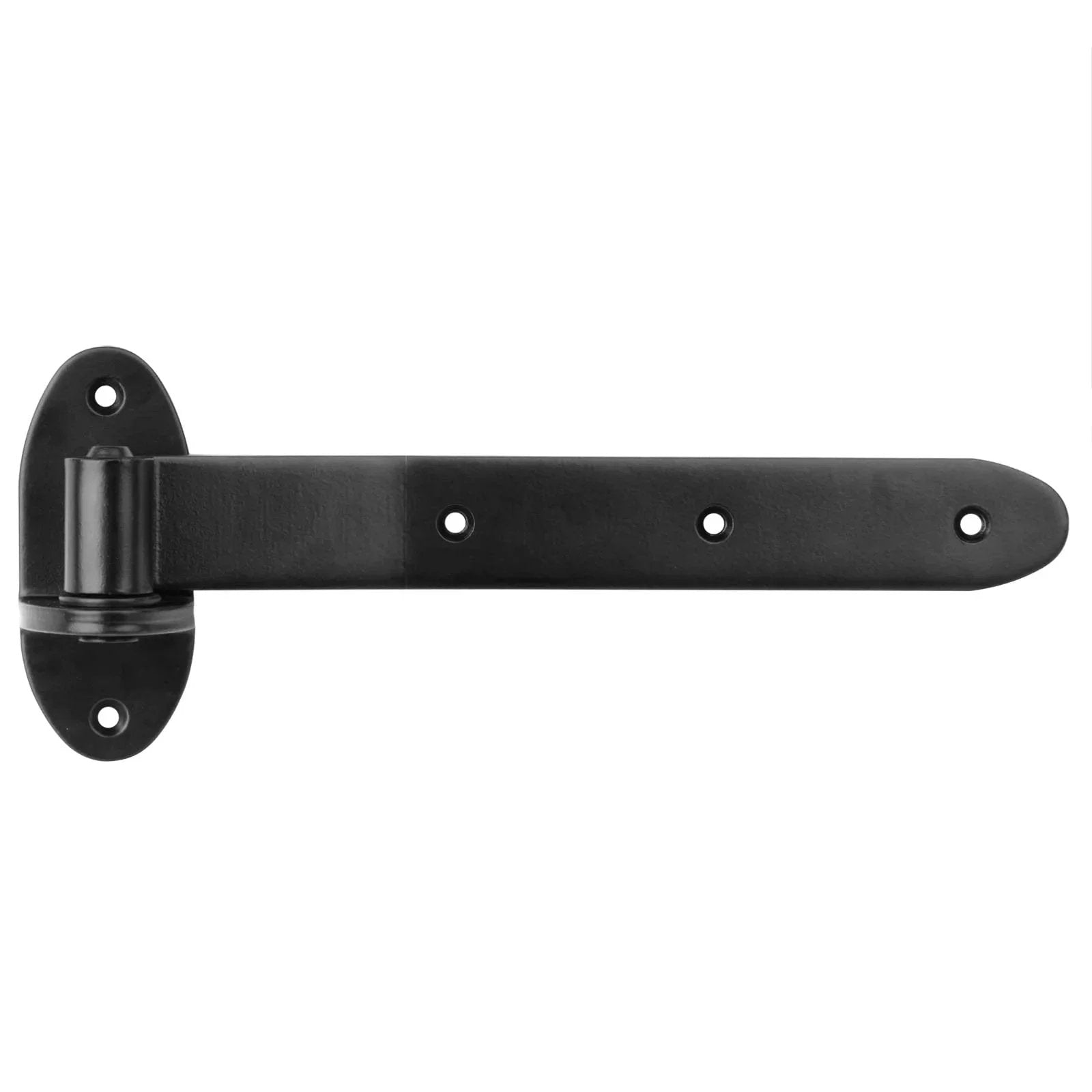 Heavy Duty 12 Inch Black T Strap Gate Hinges 4 Pack Lift Off For Barn Doors Shed Fence Three Sixteenths Inch Thick Leaf With Five Eighths Inch Pin
