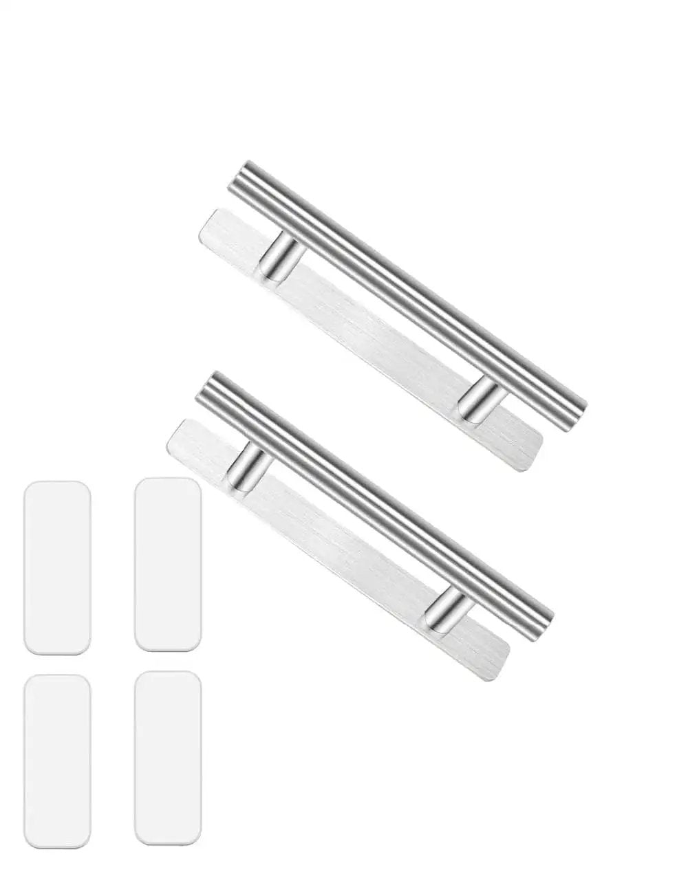 Two Pack Self Adhesive Drawer Handles Made From Corrosion Resistant Aluminum Alloy No Drilling Required Cabinet Pulls in Silver Finish