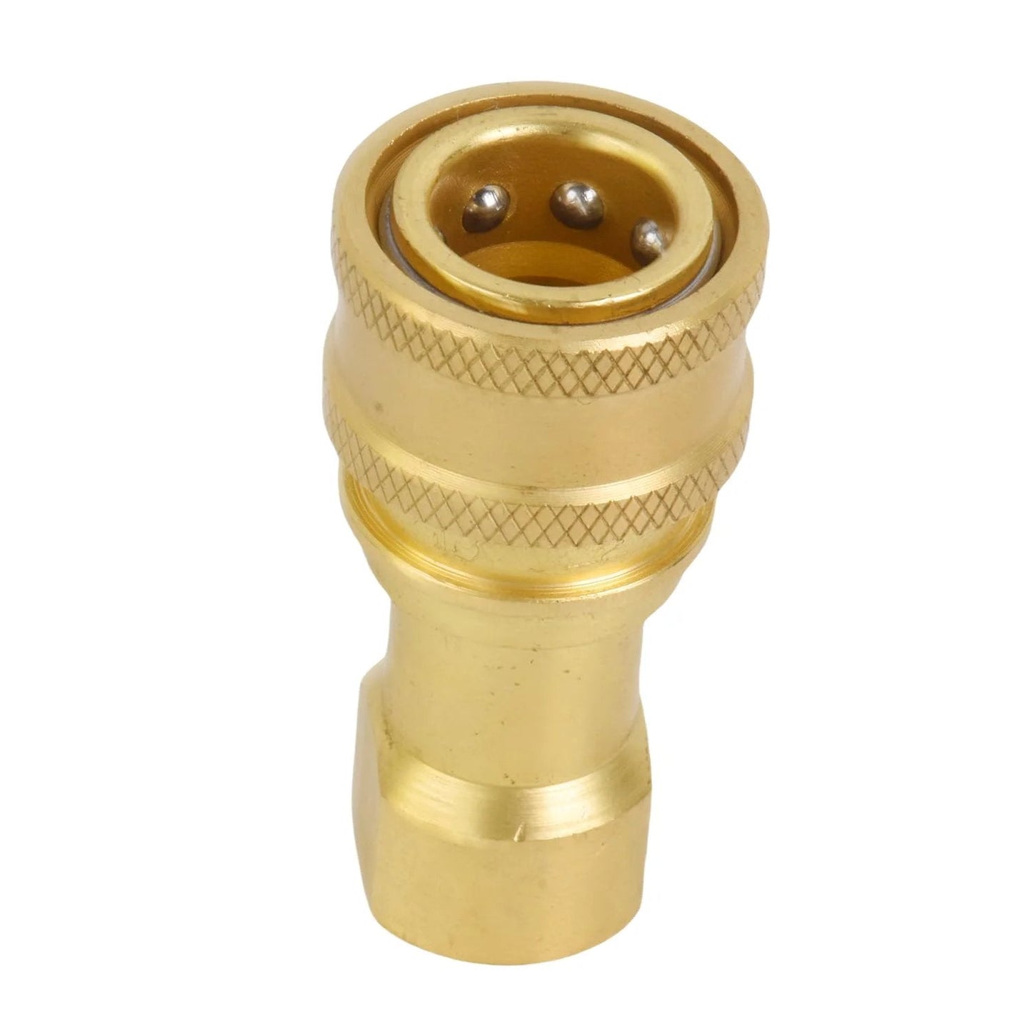 Brass 1/4 Inch NPTF High Pressure Hydraulic Nipple Connector Built Tough For Industrial Fluid Lines, Precision Machined, Front View