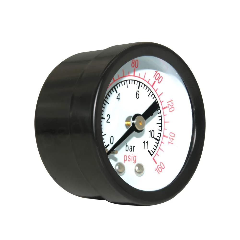 Rugged One And A Half Inch Dial Air Pressure Gauge For Air Compressors, 0 To 160 Psi Range, One Eighth Inch NPT Connection, Back Mount