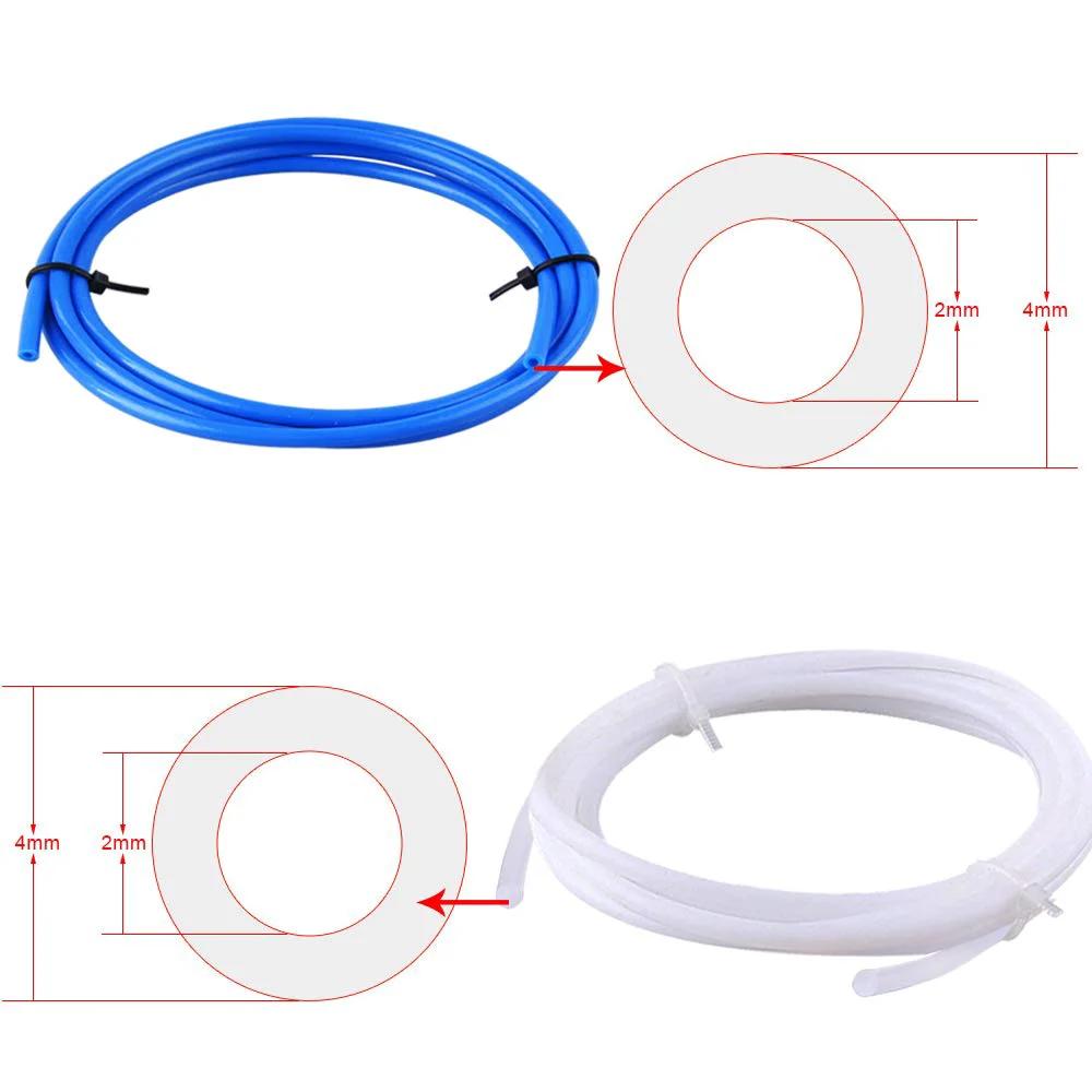 PTFE Teflon Tubing Kit For 3D Printers 1.75mm Filament, 4 x 1m blue and white tubes with diameter measurement illustration