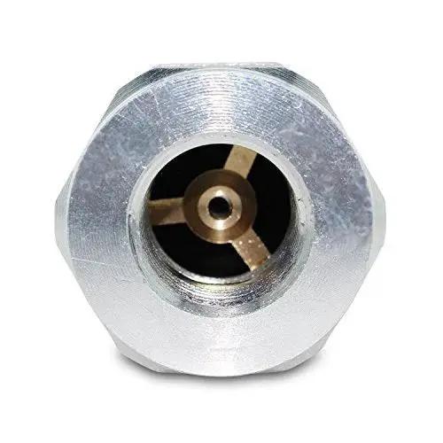 Front view of flat face quick connect couplers for skid steer half inch NPT thread high flow two sets with dust caps