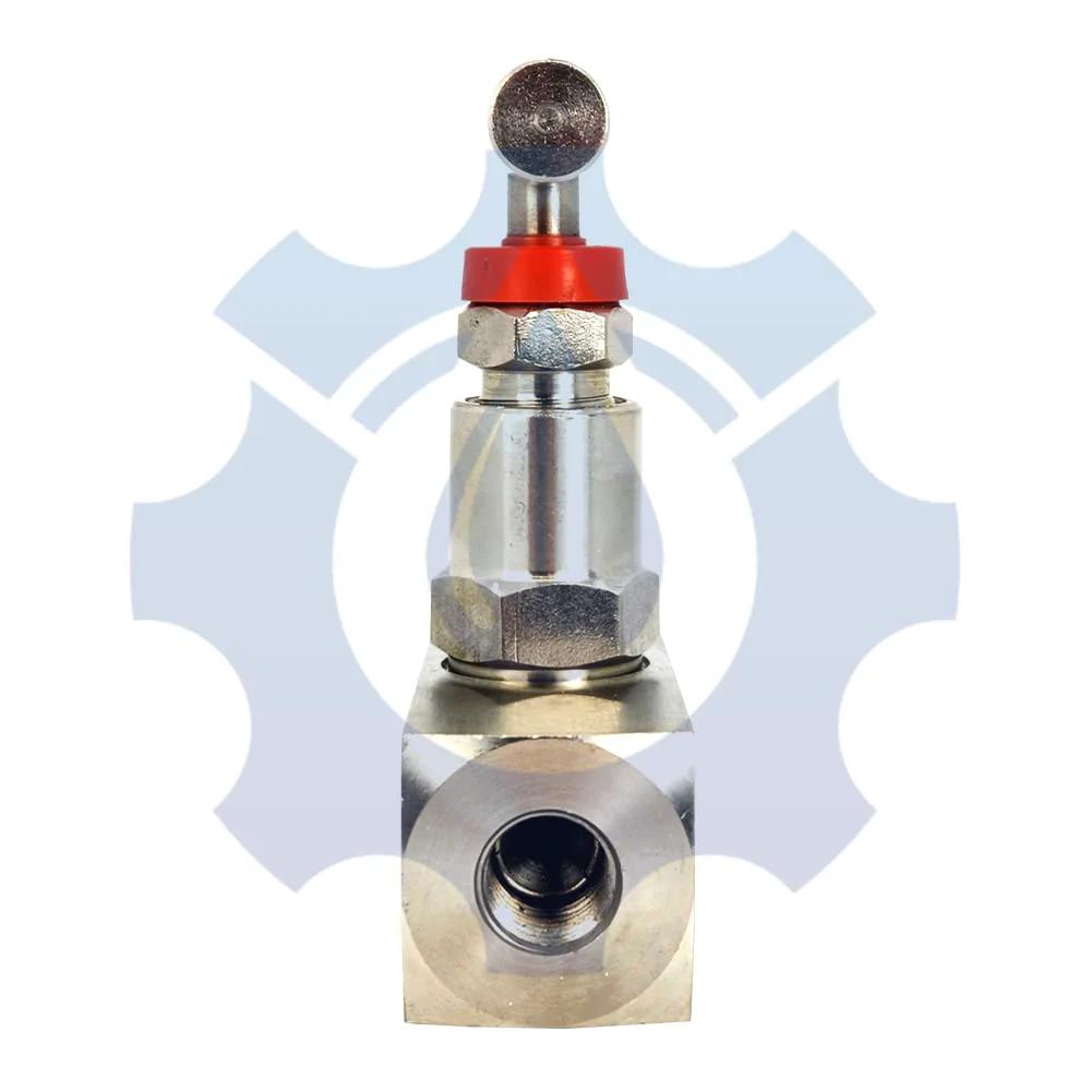 Front view of Stainless Steel 316 Straight Needle Valve 1/4 Inch Male X 1/4 Inch Female NPT Connections Up To 6000 PSI